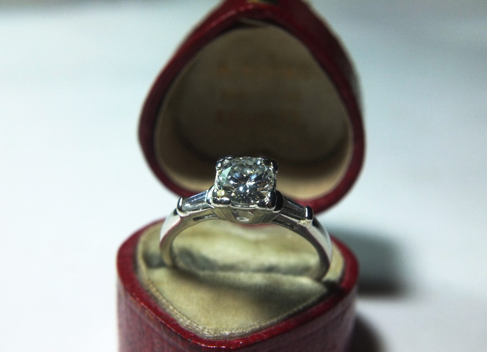 Mid Century Platinum Diamond Ring Singapore Island Jewellery Store