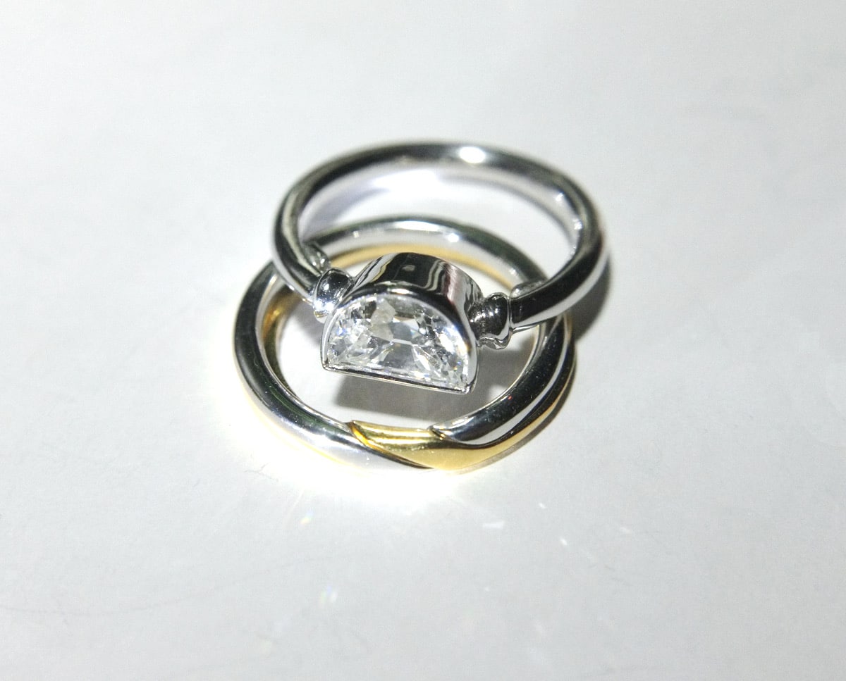 SIJS Half Moon Diamond Ring Singapore Island Jewellery Store