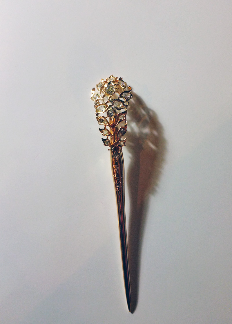 Antique Diamond Hair Pin, Peranakan Intan Jewellery Gem Gardener