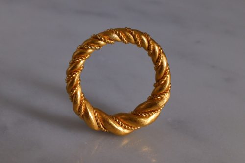 Braided Twist Band Ring, handmade 24k gold ring, viking gold ring, solid gold twist ring, twisted braided gold ring, SIJS, artisan gold rings
