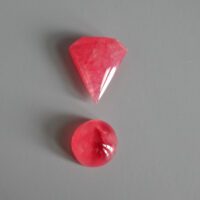 17.2ct Shield Cut Rhodochrosite Cabochon13.88ct Round Rhodochrosite Cabochon