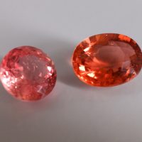 5.7ct Orange Pink Tourmaline Burma7.2ct Red Orange Tourmaline