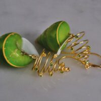 emerald green snail, bespoke earrings singapore, custom handmade jewellery, handmade jewellery singapore, SIJS