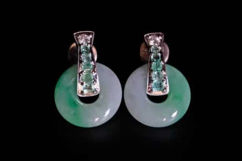 jade donut earrings, jade donut earrings singapore, jade emerald earrings, jade donut pendant necklace, art deco jade earrings, jade earrings singapore, handmade jade earrings, custom jade jewelry, bespoke jewelry singapore, SIJS